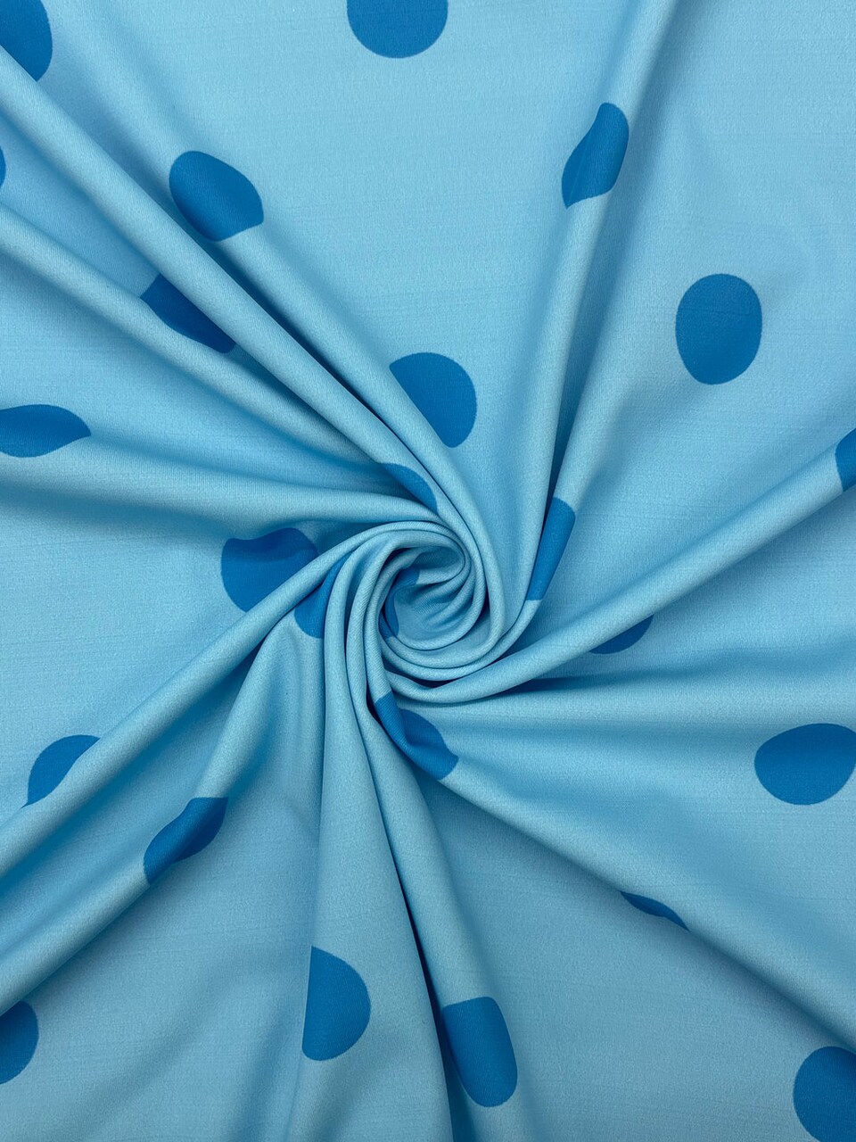 1 Yard Blue Polka Dot Spandex Fabric for Swimwear Dancewear Leggings Activewear Costumes 58/60 Inches Wide